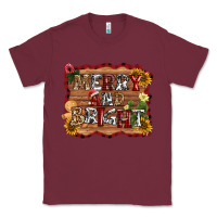 Burgundy merry and bright Classic Tee - AdoDesignShop