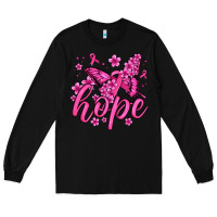 Black hope breast cancer butterfly Long Sleeve Tee - Jasminsmagicworld