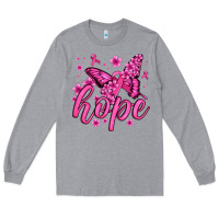 Heather Grey hope breast cancer butterfly Long Sleeve Tee - Jasminsmagicworld