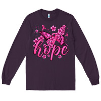 Plum hope breast cancer butterfly Long Sleeve Tee - Jasminsmagicworld