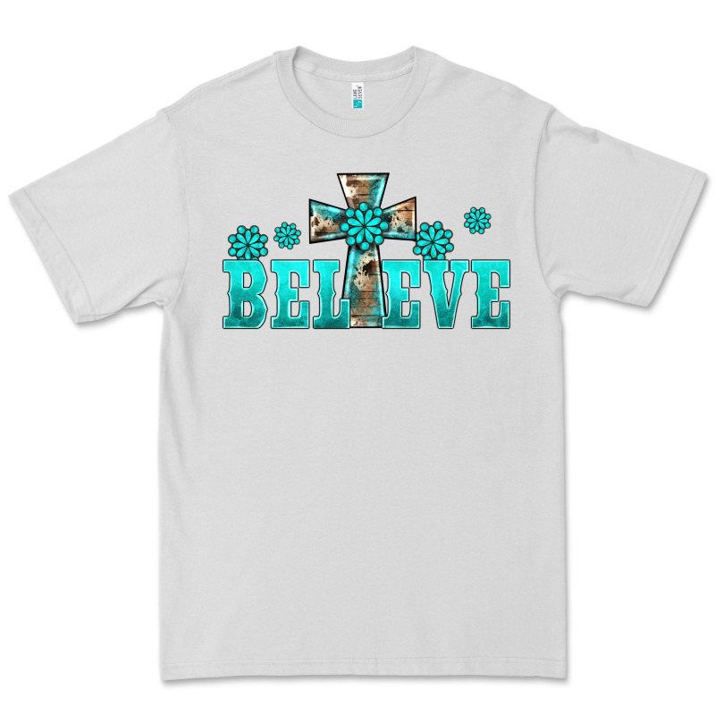 Western Turquoise's Gemstones Cross Believe Premium Tee by BarkalooDesign | Teevron