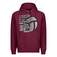 Burgundy I Know I Play Like A Girl Try To Keep Up Volleyball Premium Hoodie - Bettercallsaul