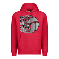 Cardinal I Know I Play Like A Girl Try To Keep Up Volleyball Premium Hoodie - Bettercallsaul
