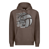 Coffee I Know I Play Like A Girl Try To Keep Up Volleyball Premium Hoodie - Bettercallsaul