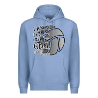 Colony Blue I Know I Play Like A Girl Try To Keep Up Volleyball Premium Hoodie - Bettercallsaul