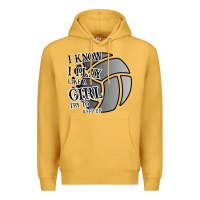 Mustard I Know I Play Like A Girl Try To Keep Up Volleyball Premium Hoodie - Bettercallsaul
