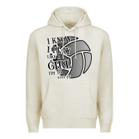 Oatmeal Heather I Know I Play Like A Girl Try To Keep Up Volleyball Premium Hoodie - Bettercallsaul