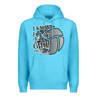 Ocean Blue I Know I Play Like A Girl Try To Keep Up Volleyball Premium Hoodie - Bettercallsaul