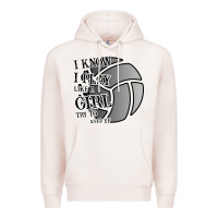 Pale Pink I Know I Play Like A Girl Try To Keep Up Volleyball Premium Hoodie - Bettercallsaul
