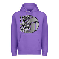 Purple I Know I Play Like A Girl Try To Keep Up Volleyball Premium Hoodie - Bettercallsaul