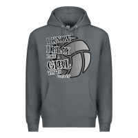 Rock I Know I Play Like A Girl Try To Keep Up Volleyball Premium Hoodie - Bettercallsaul