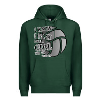 Sports Green I Know I Play Like A Girl Try To Keep Up Volleyball Premium Hoodie - Bettercallsaul