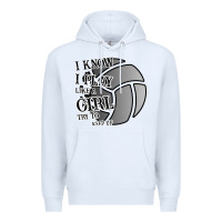 White I Know I Play Like A Girl Try To Keep Up Volleyball Premium Hoodie - Bettercallsaul
