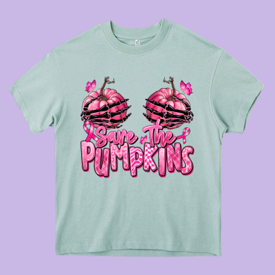 Heavy Core Tee save the pumpkins breast cancer