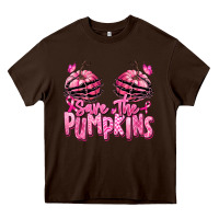 Chocolate Brown save the pumpkins breast cancer Heavy Core Tee - RanaPortraitStore