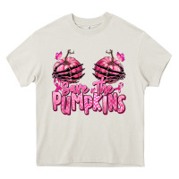 Cream save the pumpkins breast cancer Heavy Core Tee - RanaPortraitStore