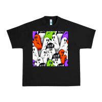 Black boo ghosts seamless pattern Urban Heavy Tee - BundleAndBundleShop