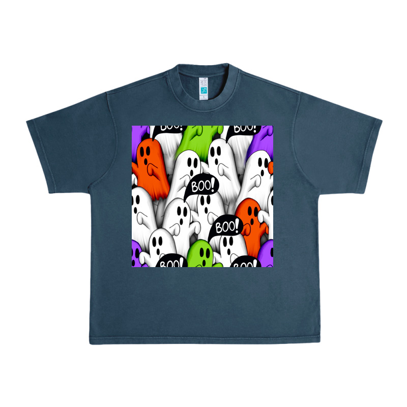 Boo Ghosts Seamless Pattern Urban Heavy Tee by BundleAndBundleShop | Teevron