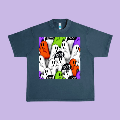 Boo Ghosts Seamless Pattern Urban Heavy Tee Designed By Bundleandbundleshop