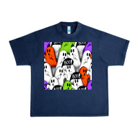 Navy boo ghosts seamless pattern Urban Heavy Tee - BundleAndBundleShop