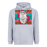 Heather Grey Western Ragdoll Cat Heavyweight Hoodie - LillyAllenDesigns
