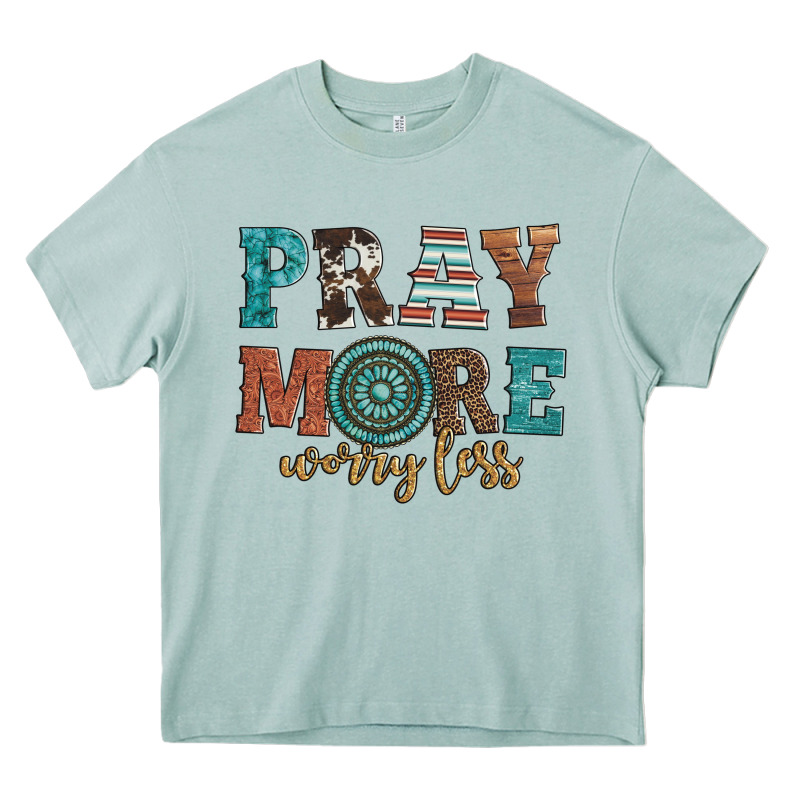 Pray More Worry Less Heavy Core Tee by Artiststas | Teevron
