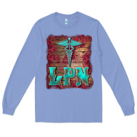Colony Blue licensed practical nurse medical symbol  background Long Sleeve Tee - BarkalooDesign