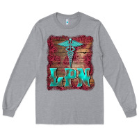 Heather Grey licensed practical nurse medical symbol  background Long Sleeve Tee - BarkalooDesign