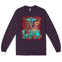 Plum licensed practical nurse medical symbol  background Long Sleeve Tee - BarkalooDesign