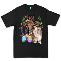 Black Easter bunny and floral cross Premium Tee - RanaPortraitStore