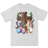 Dove Grey Easter bunny and floral cross Premium Tee - RanaPortraitStore