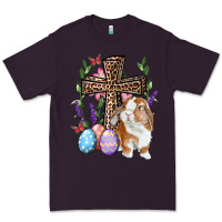 Plum Easter bunny and floral cross Premium Tee - RanaPortraitStore