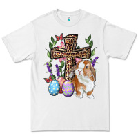 White Easter bunny and floral cross Premium Tee - RanaPortraitStore