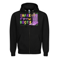 Black shake your bootie mardi gras Zipper Hoodie - MaliasSmallBusiness