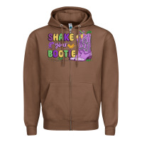 Chestnut shake your bootie mardi gras Zipper Hoodie - MaliasSmallBusiness
