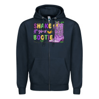 Navy shake your bootie mardi gras Zipper Hoodie - MaliasSmallBusiness