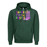 Sports Green shake your bootie mardi gras Zipper Hoodie - MaliasSmallBusiness