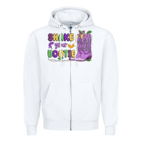 White shake your bootie mardi gras Zipper Hoodie - MaliasSmallBusiness