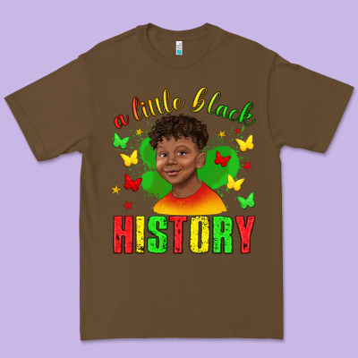 Premium Tee a little black history with boy juneteenth