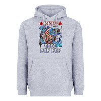 Heather Grey reel cool pop pop american flag bass Heavyweight Hoodie - LillyAllenDesigns