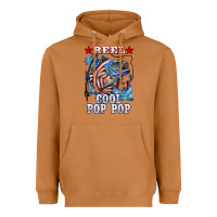 Reel Cool Pop Pop American Flag Bass Heavyweight Hoodie | Teevron