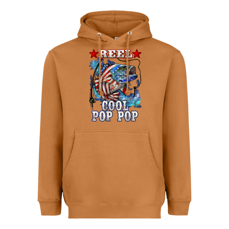Reel Cool Pop Pop American Flag Bass Heavyweight Hoodie by LillyAllenDesigns | Teevron