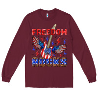 Burgundy freedom rocks Long Sleeve Tee - NancyCooperArtShop