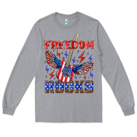 Heather Grey freedom rocks Long Sleeve Tee - NancyCooperArtShop