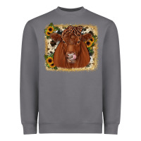 Storm red angus cowhide sunflower Heavyweight Sweatshirt - JahusDesignShop