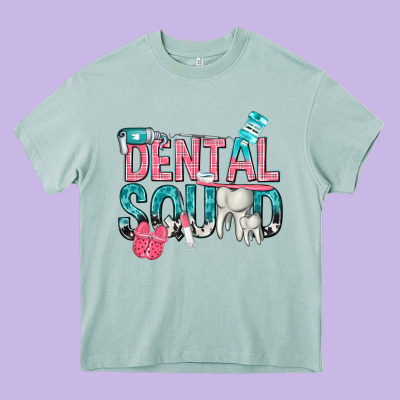 Dental Squad With Cowhide Heavy Core Tee Designed By Texasbilliewilder
