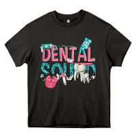 Asphalt dental squad with cowhide Heavy Core Tee - texasbilliewilder