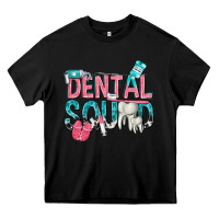 Black dental squad with cowhide Heavy Core Tee - texasbilliewilder