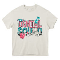 Cream dental squad with cowhide Heavy Core Tee - texasbilliewilder