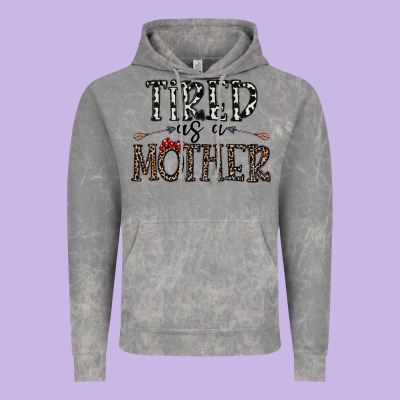 Tired As A Mother Vintage Hoodie Designed By Cowhidedigitalart